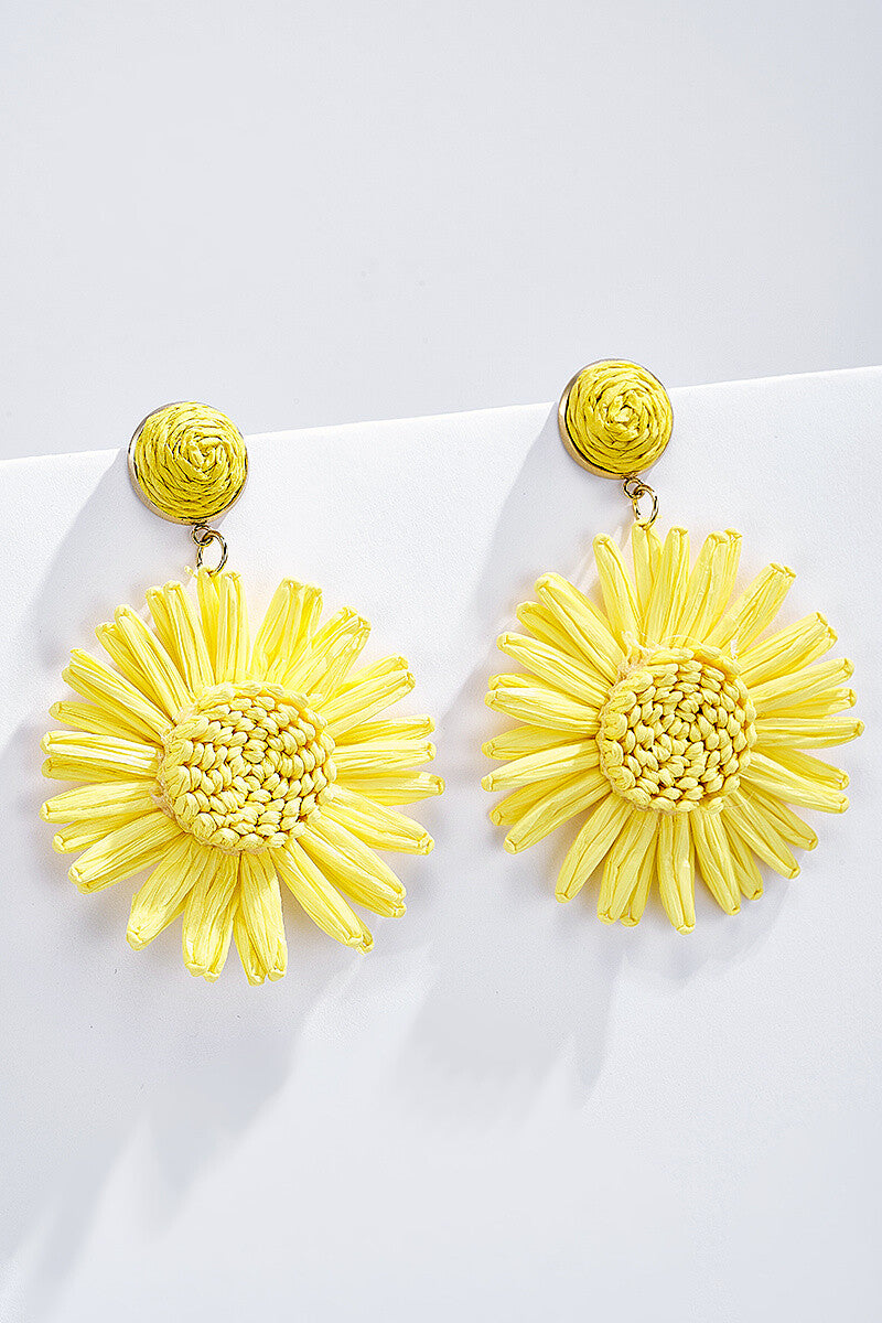 Boucles d’oreilles jaune pâquerettes