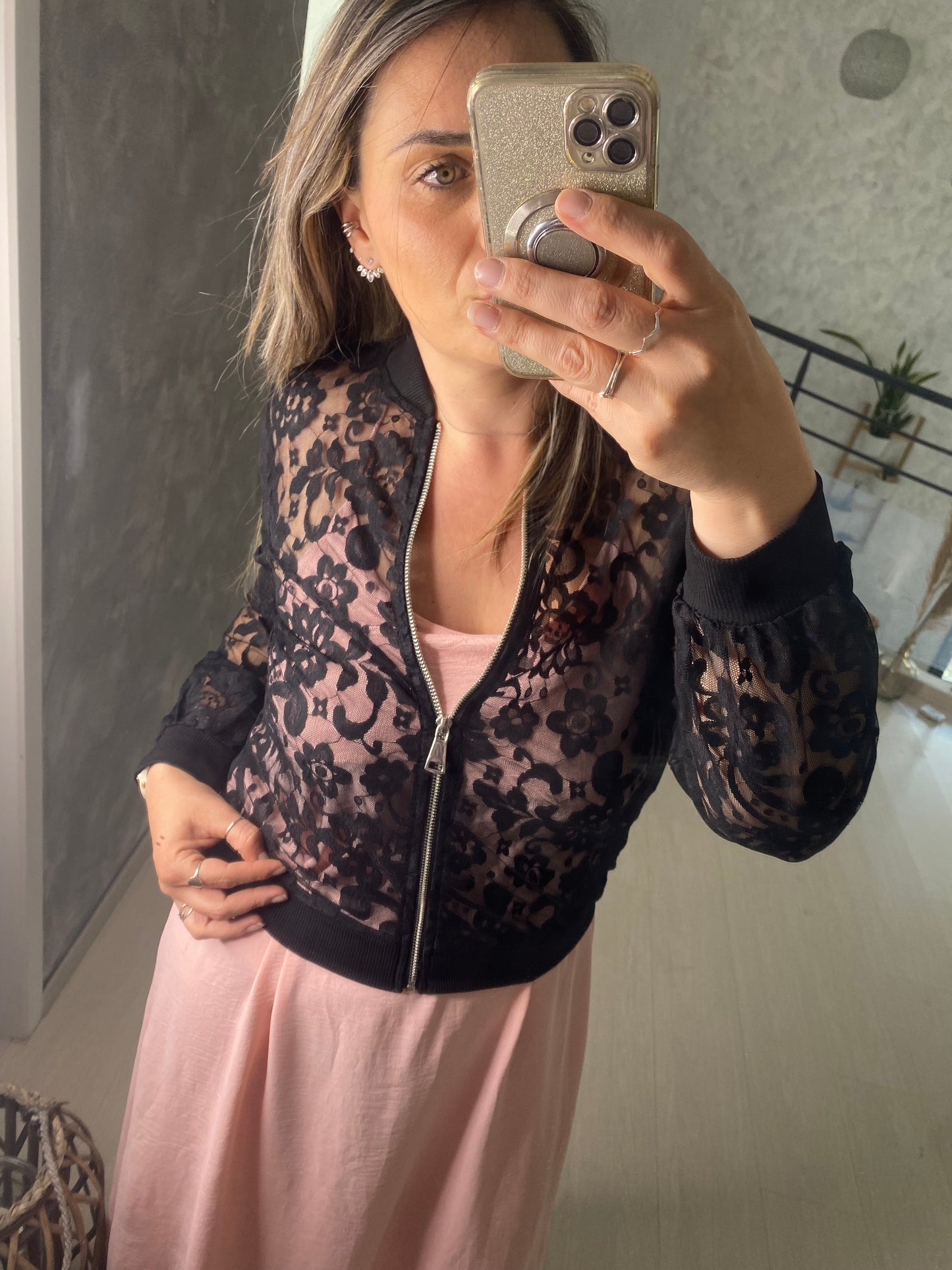 Veste dentelle Clara noir