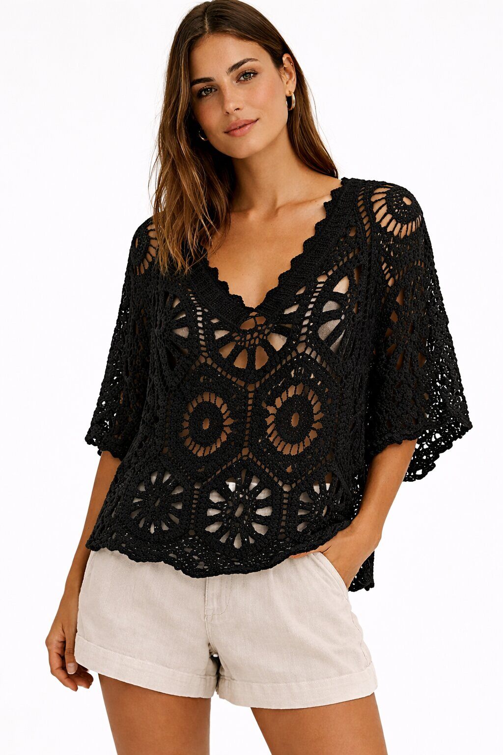 Top crochet Sidney noir