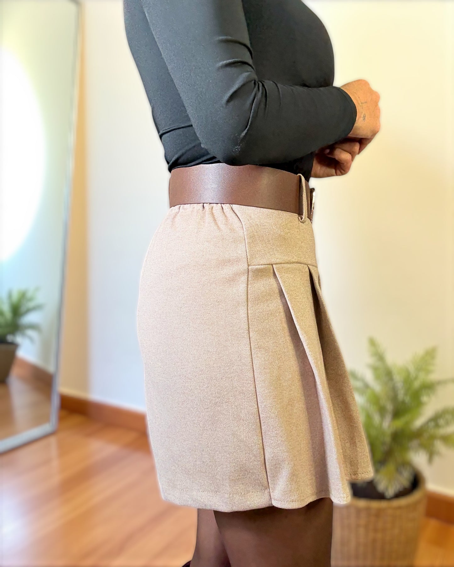 Jupe short Jordana Beige