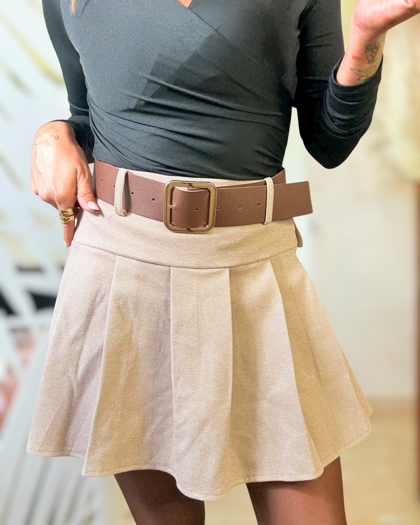 Jupe short Jordana Beige