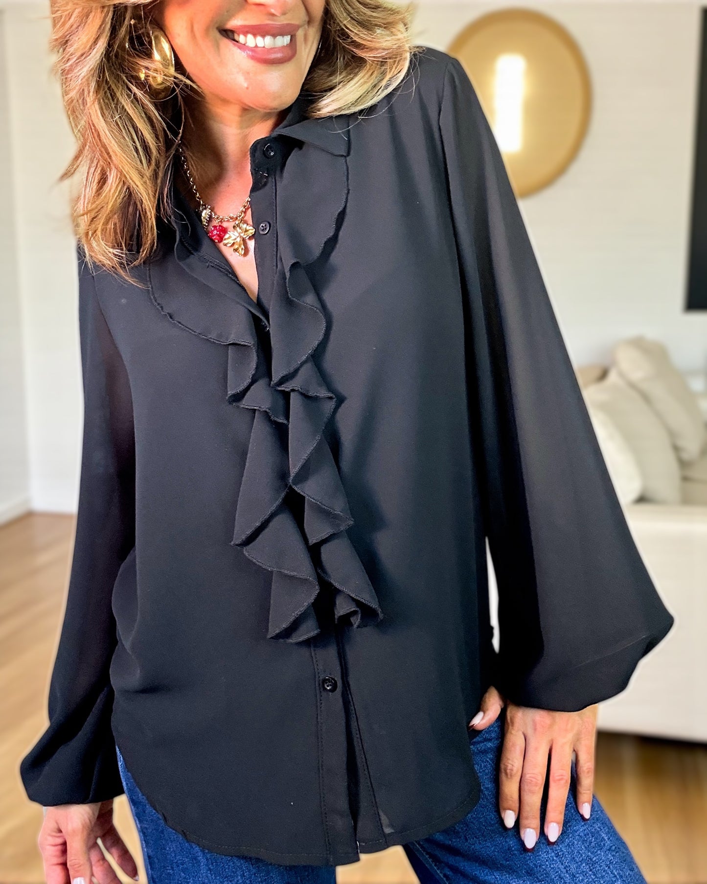 Chemise / Top noir Brooklyn