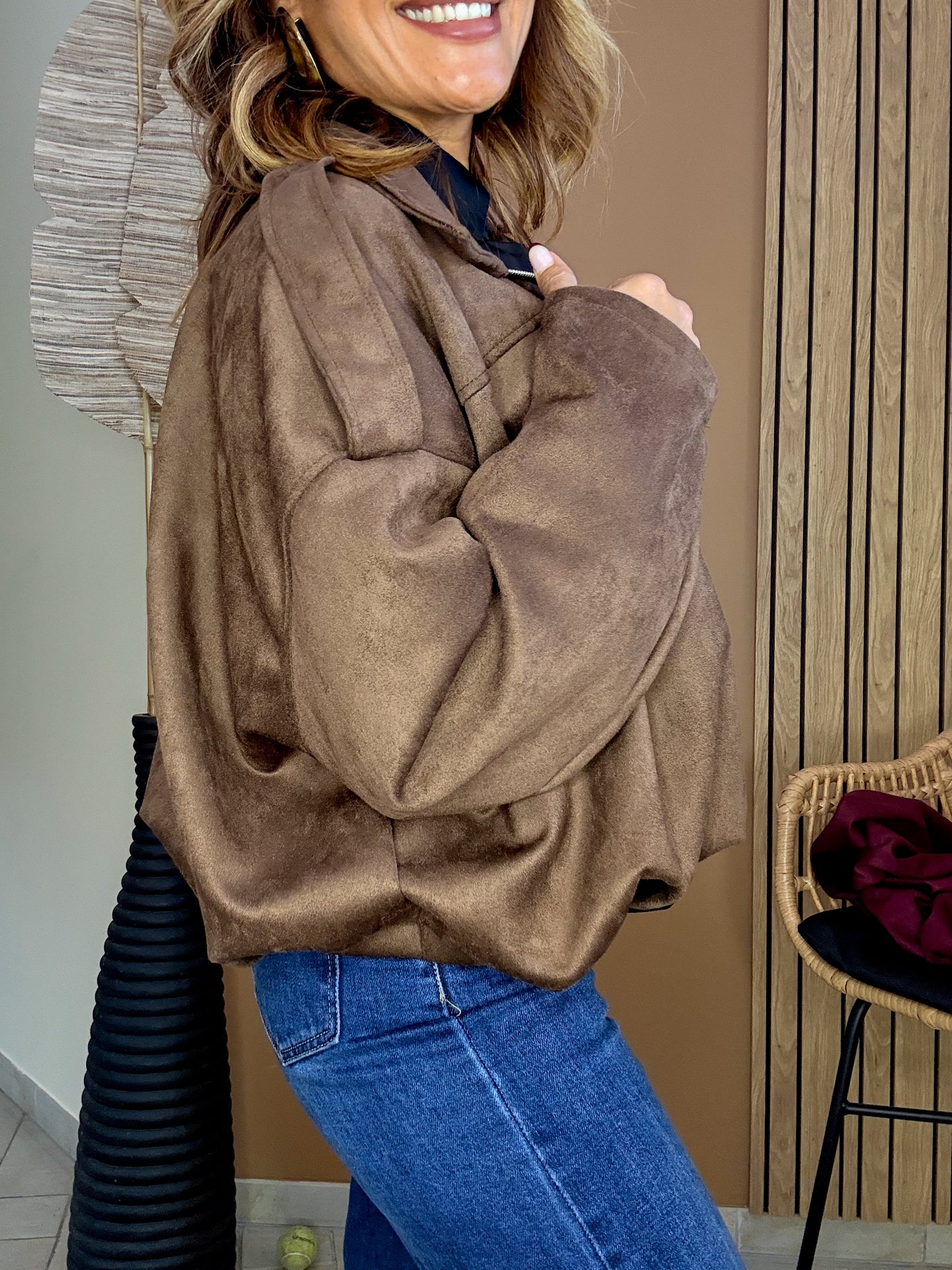 Veste Sienna suédine Chocolat