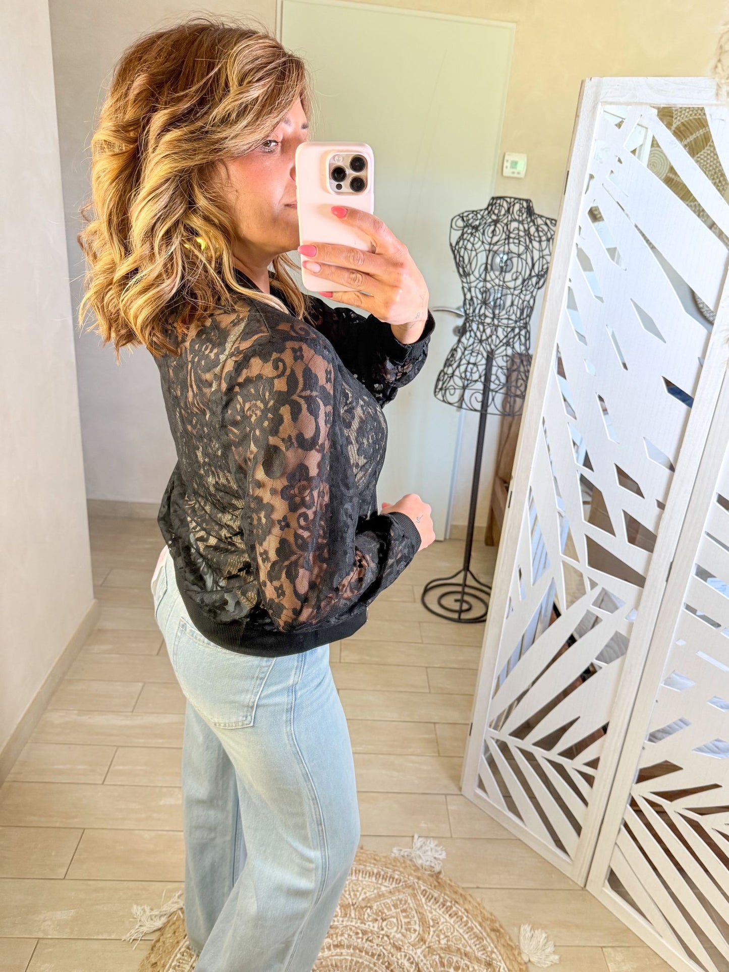 Veste dentelle Clara noir