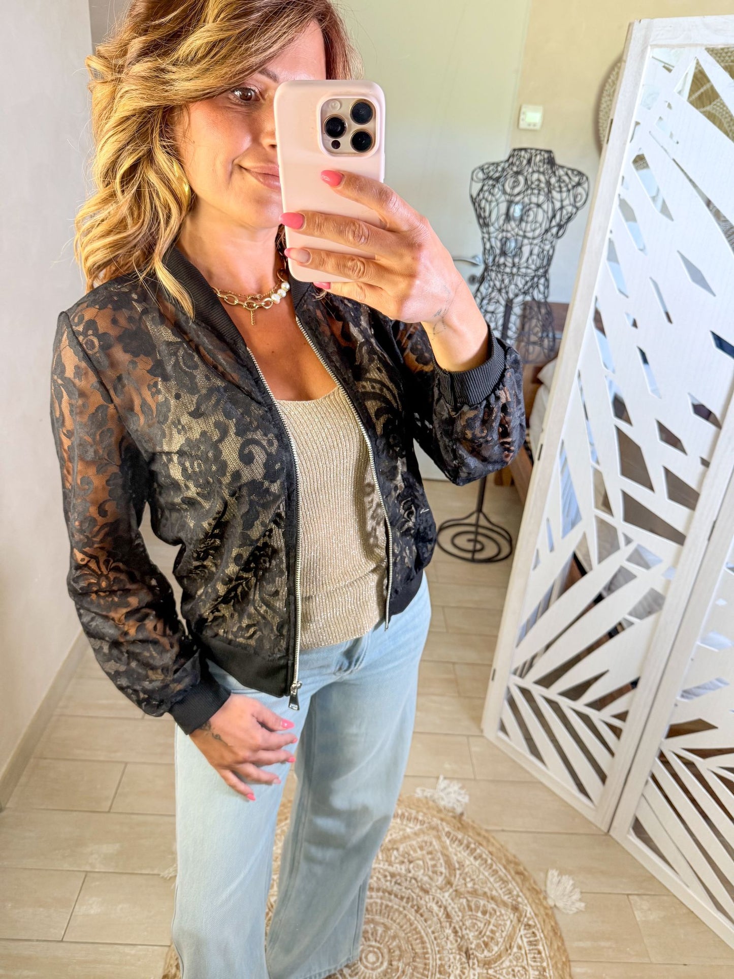 Veste dentelle Clara noir