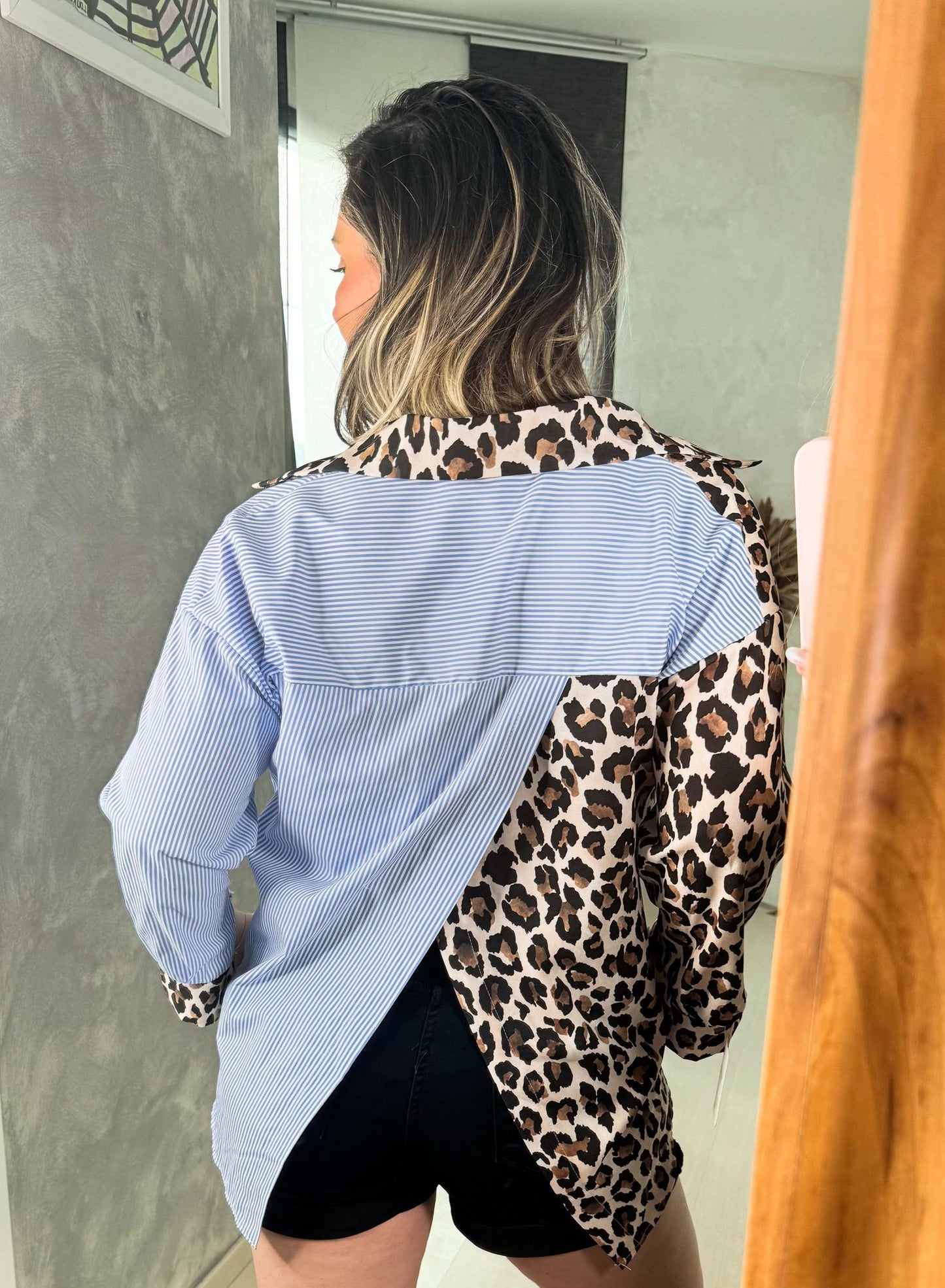 Chemise rayée léopard Savana