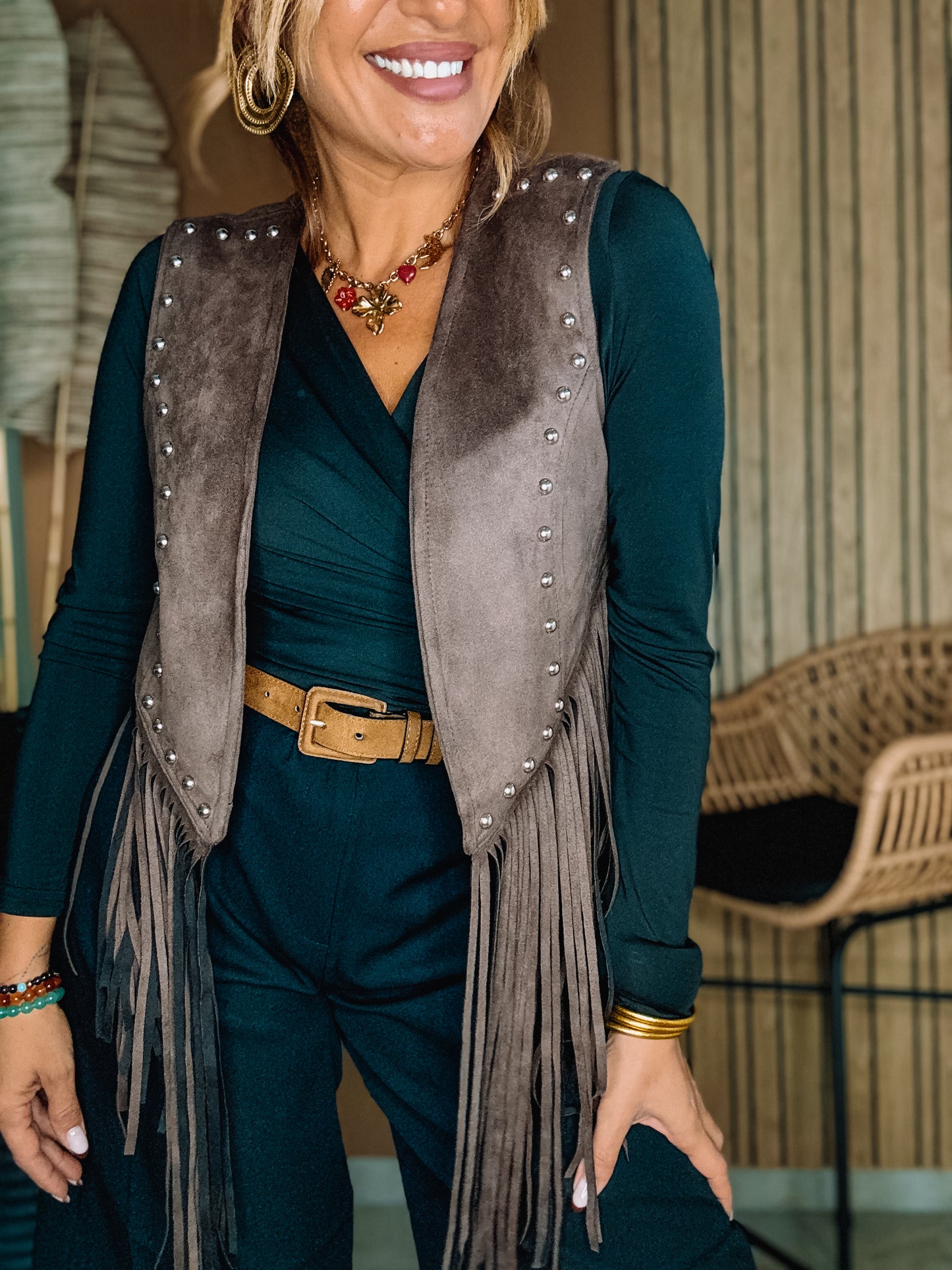Veste Suédine Western