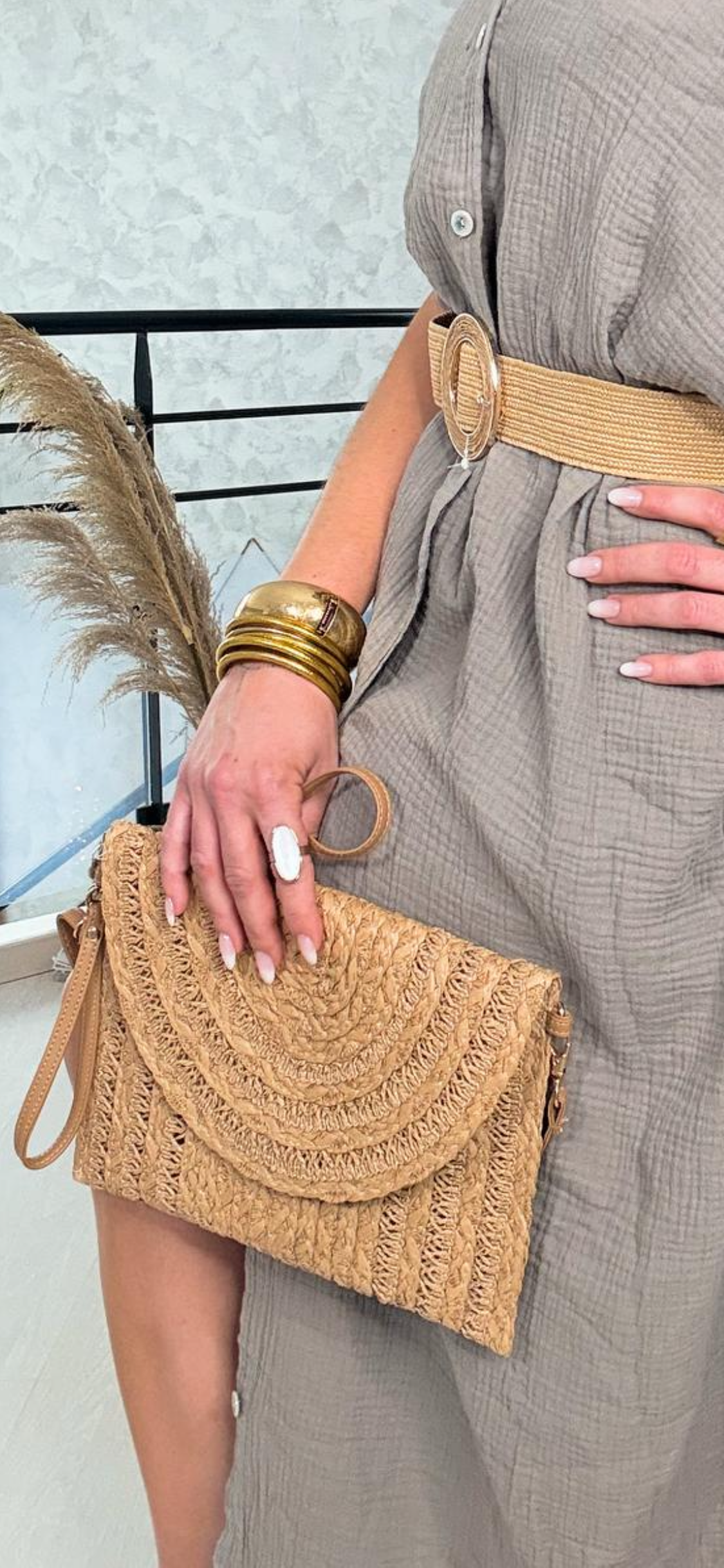 Sac Pochette Raphia