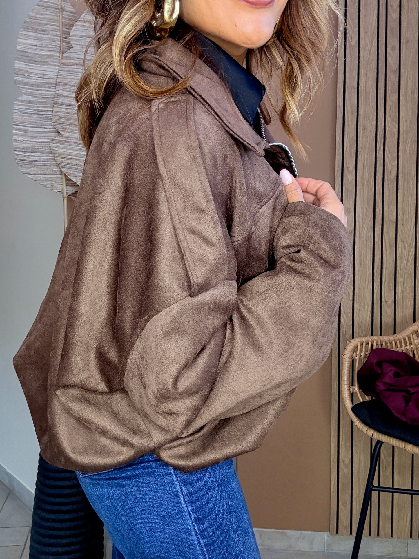Veste Sienna suédine Chocolat