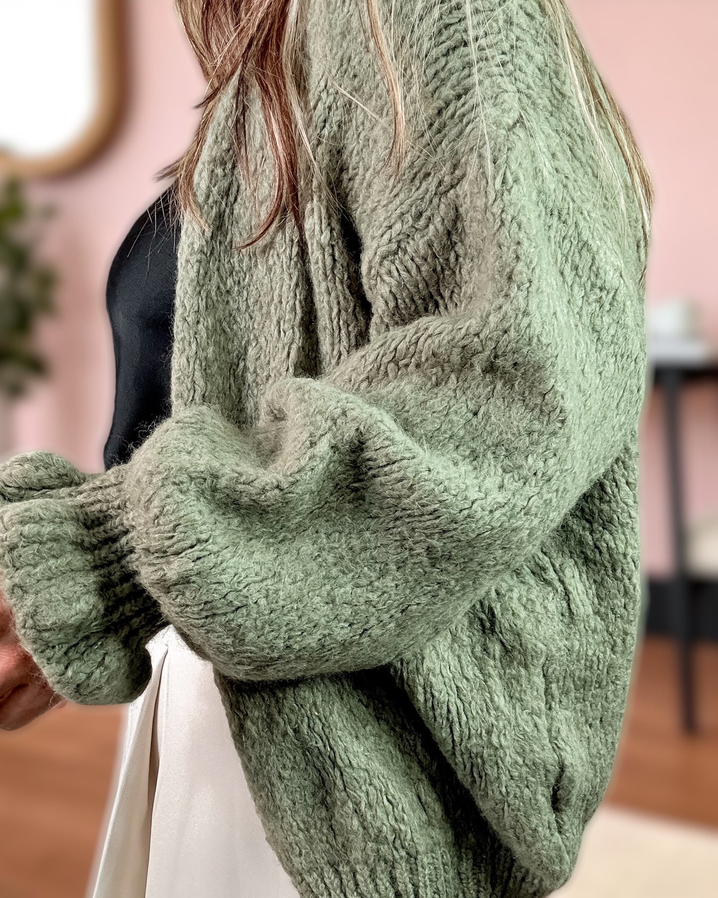 Gilet en laine kaki Helena
