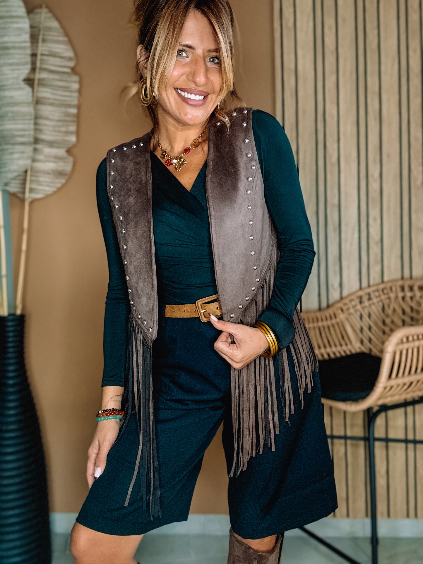 Veste Suédine Western