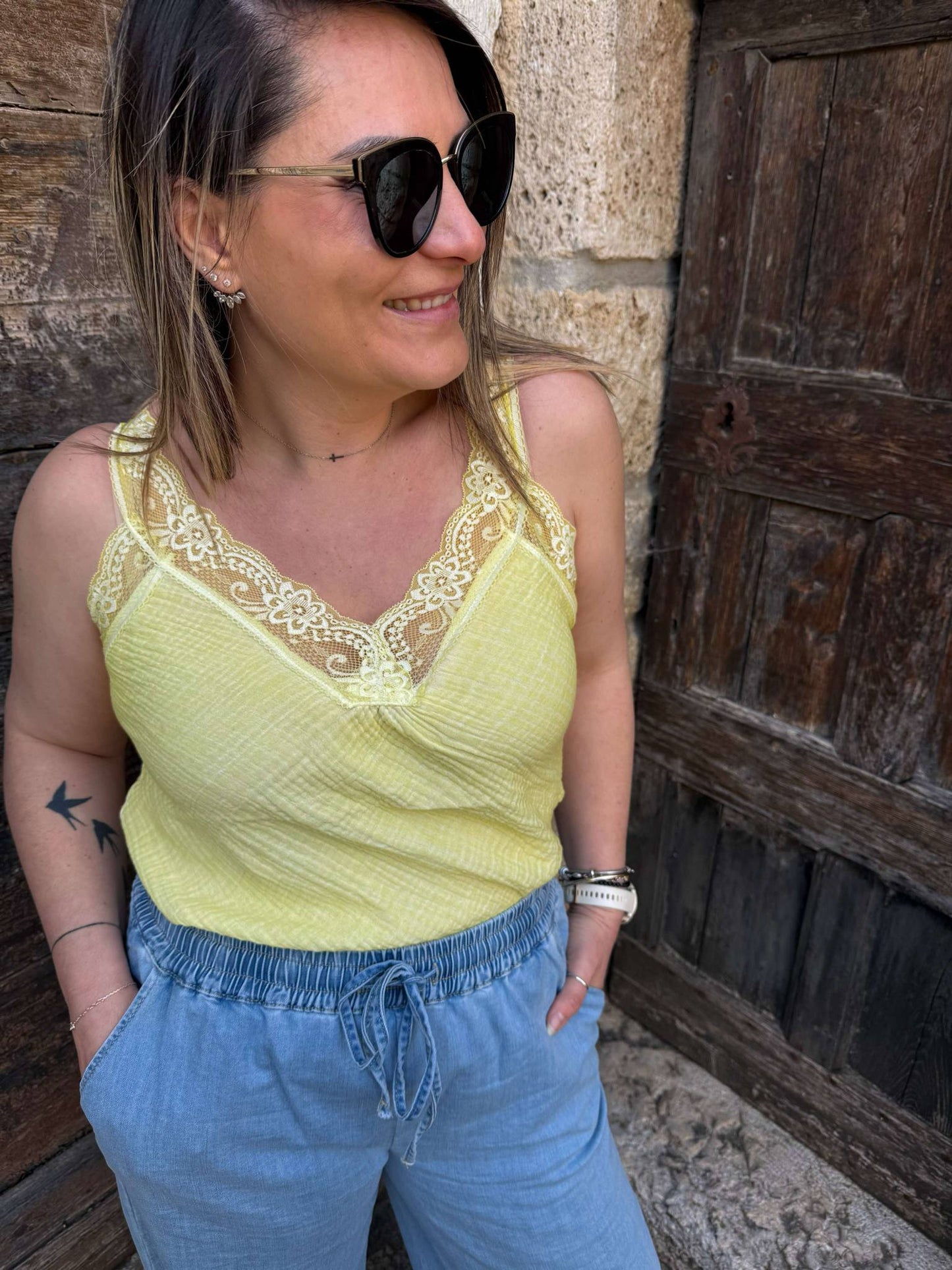 Top Gaze de coton Cecile