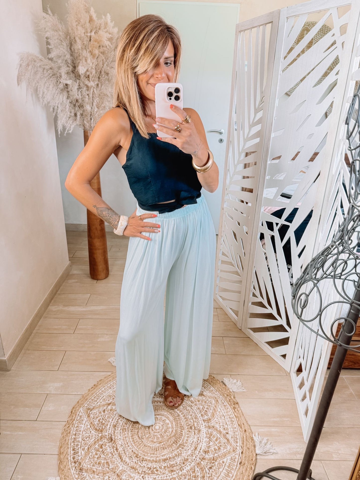 Pantalon Malya vert d’eau