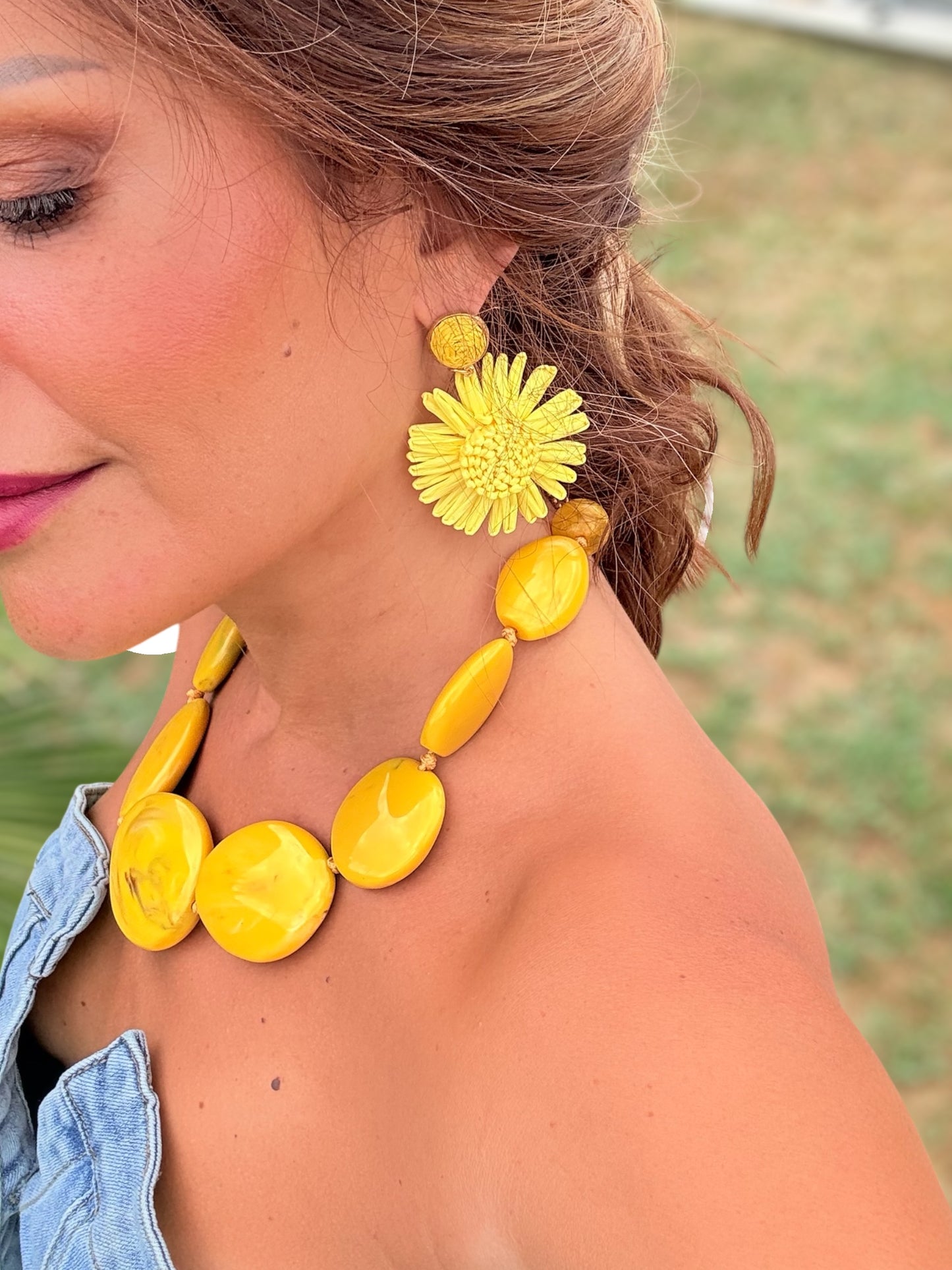 Boucles d’oreilles jaune pâquerettes