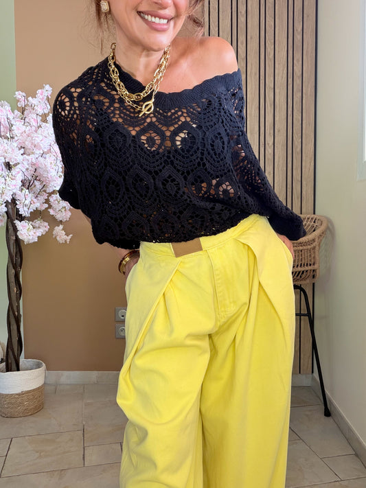 Top crochet été bohème