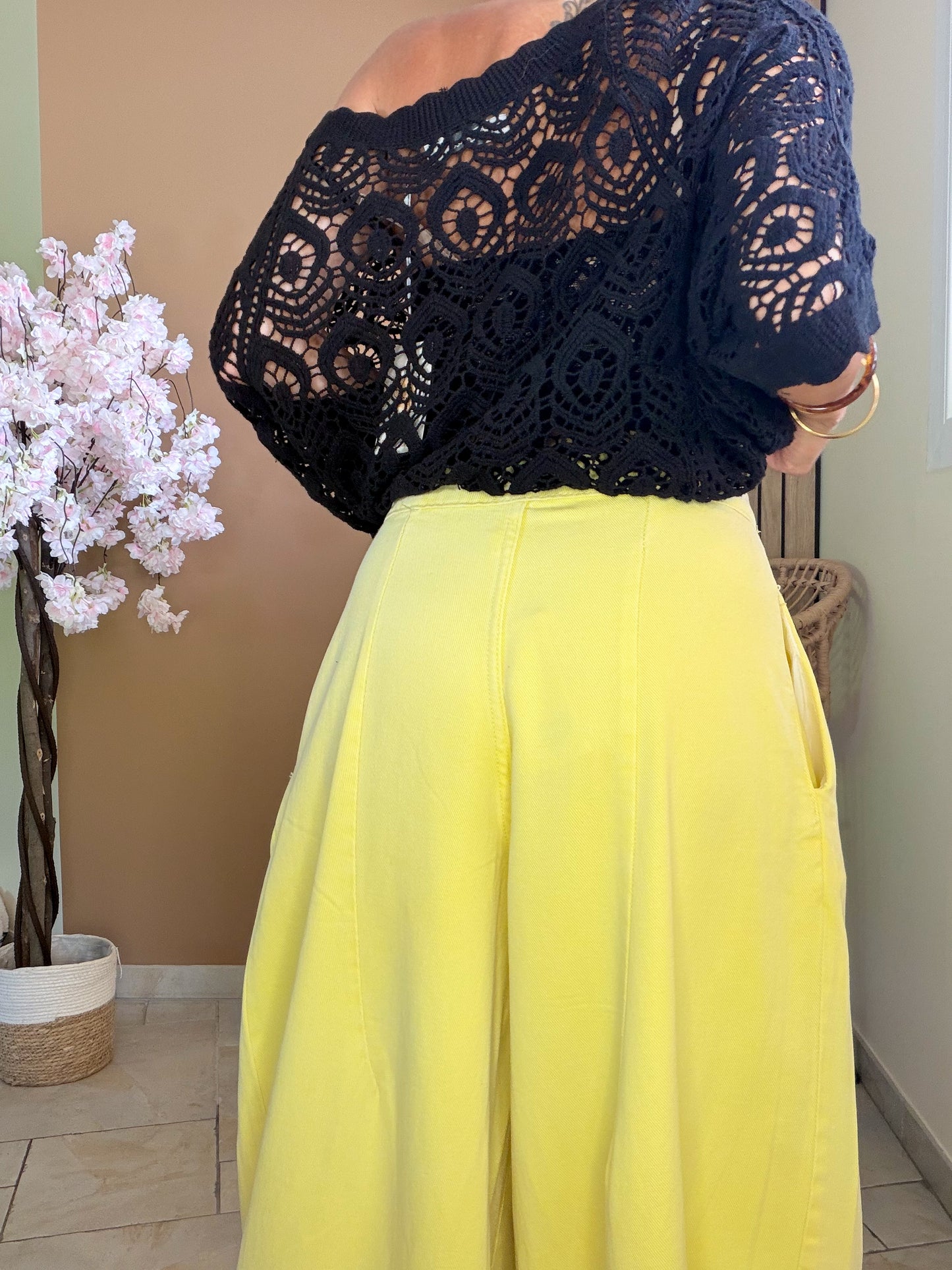 Pantalon jean Modern Pleats jaune