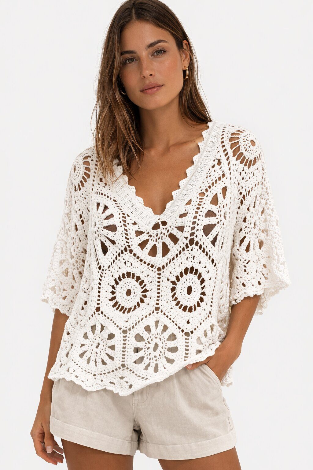 Top crochet Sidney blanc