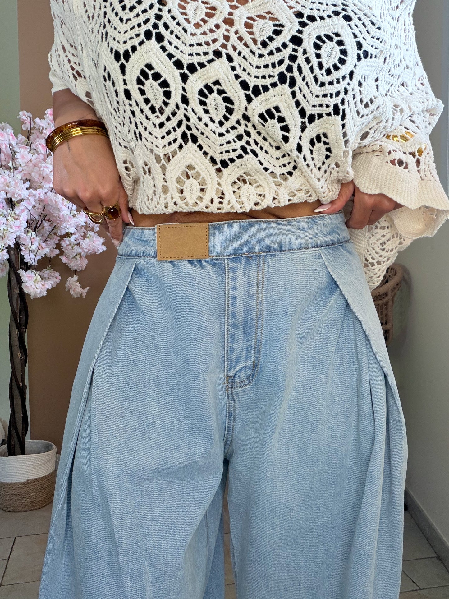 Pantalon jean Modern Pleats bleu