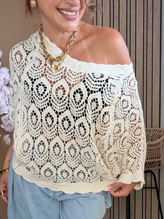 Top crochet été bohème