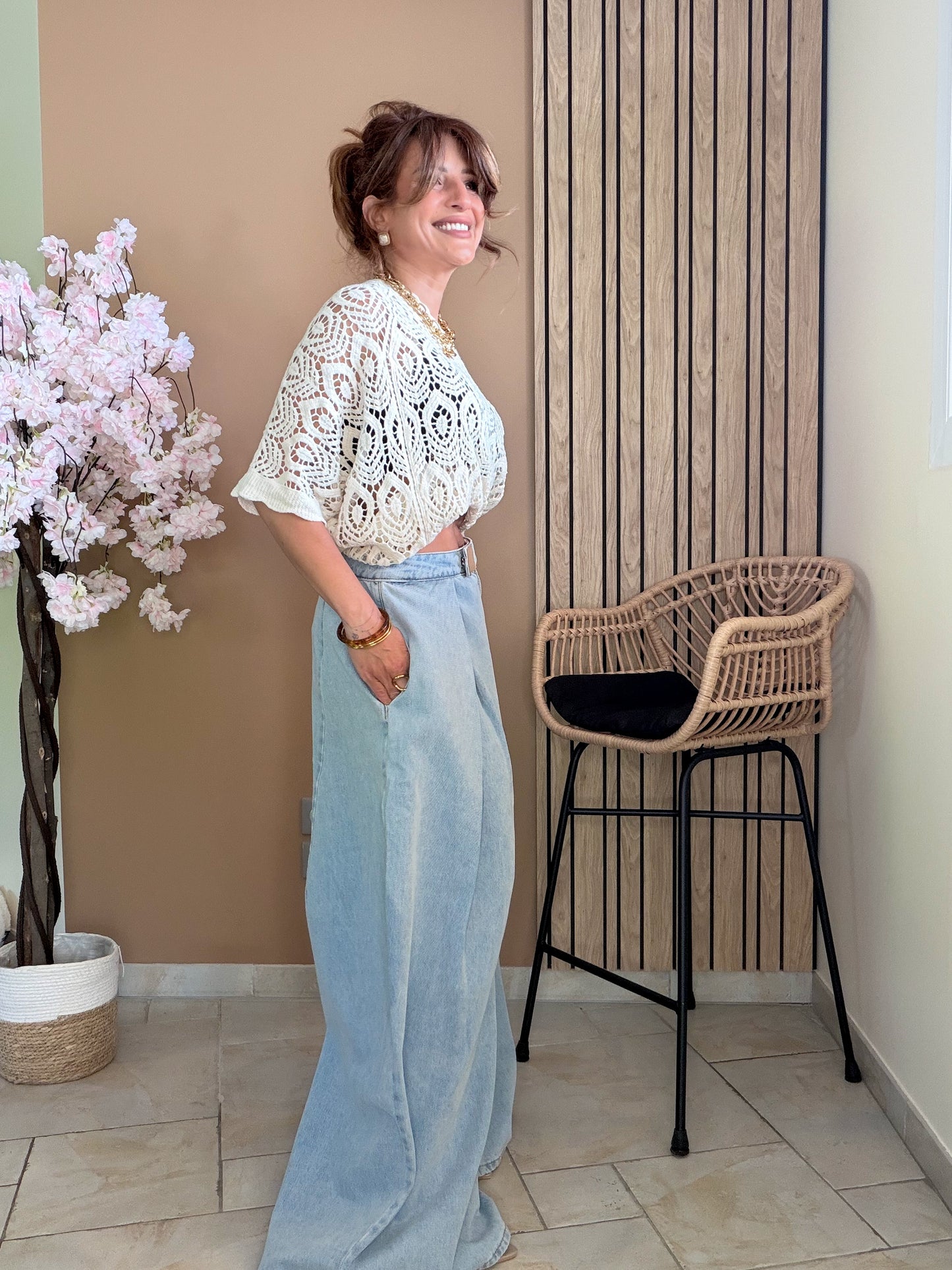 Pantalon jean Modern Pleats bleu