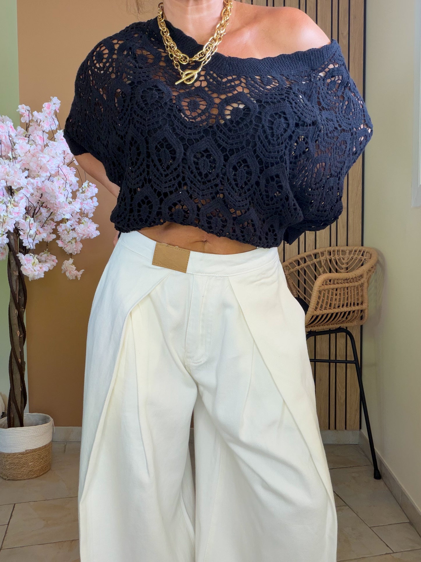 Pantalon jean Modern Pleats blanc