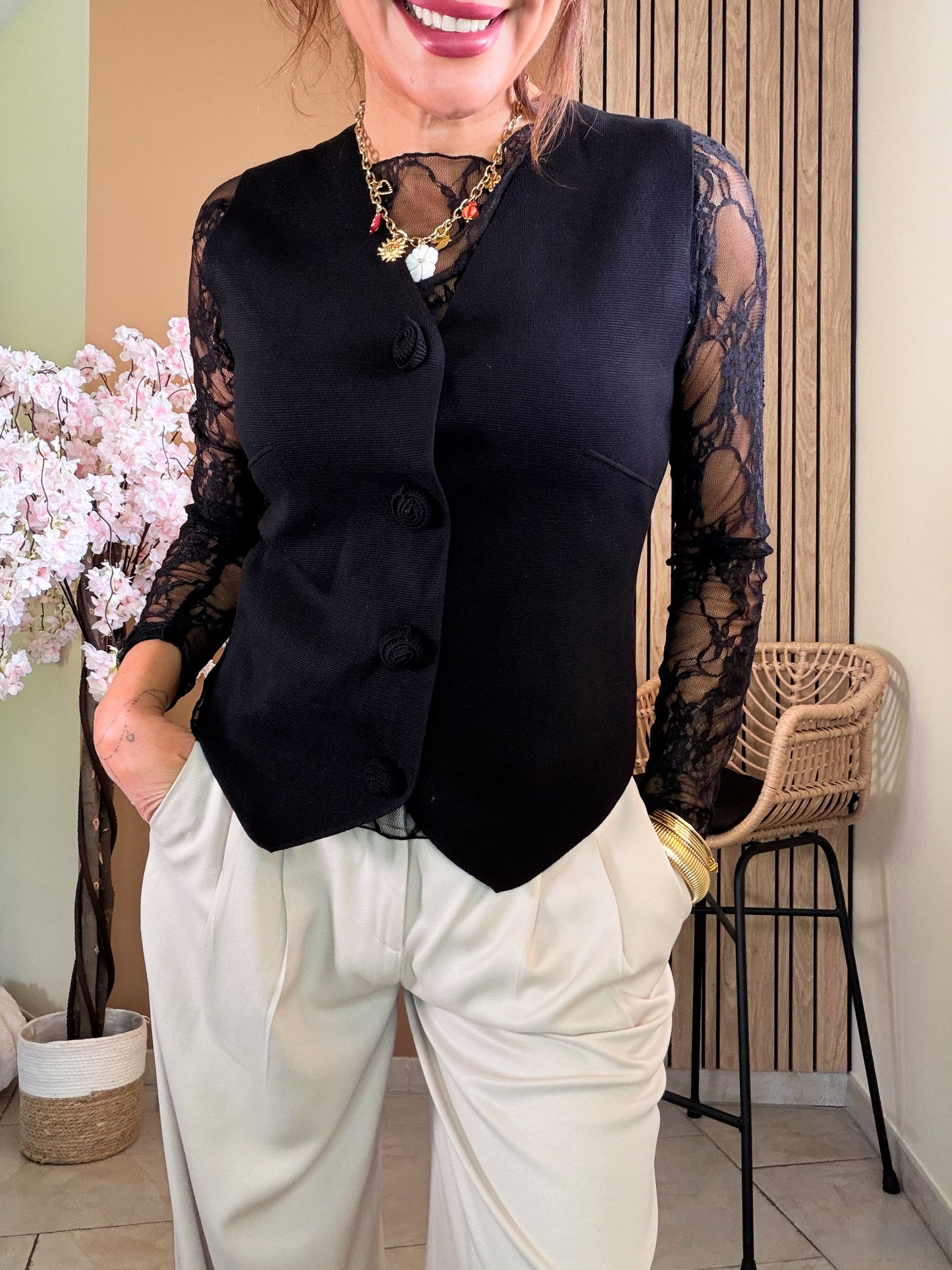 Gilet Bloom Couture Noir