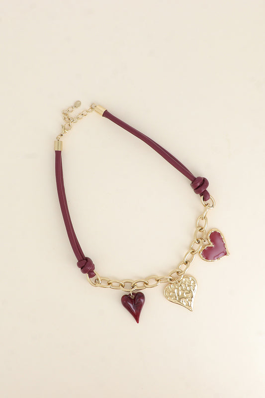 Collier Sweet Heart Bordeaux Bohm