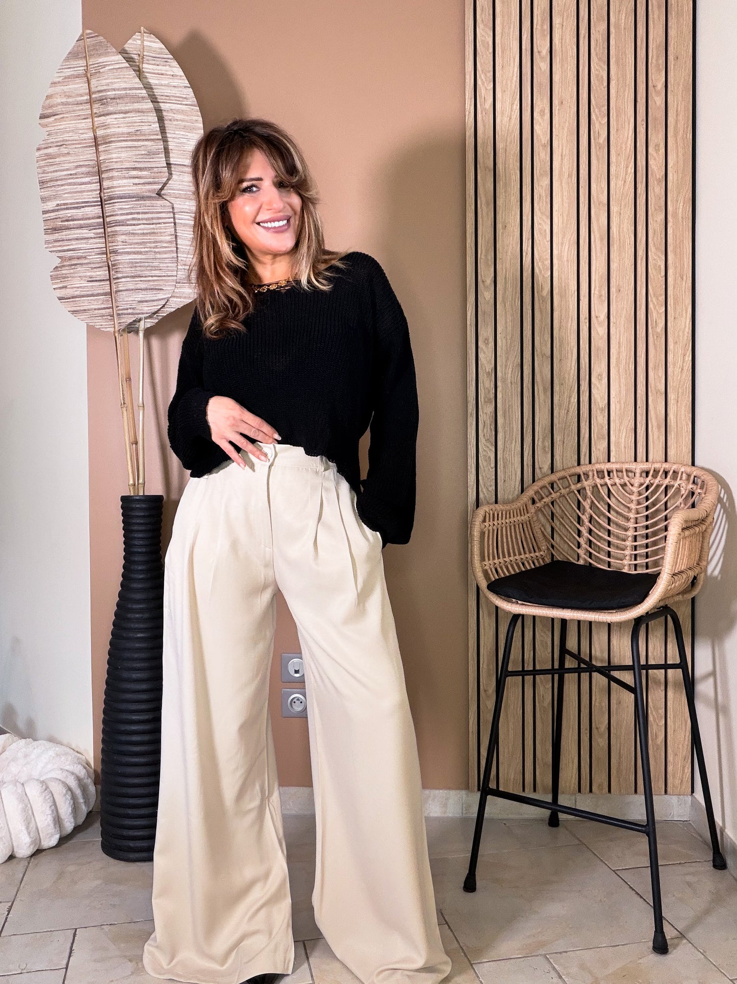 Pantalon Palazzo Beige