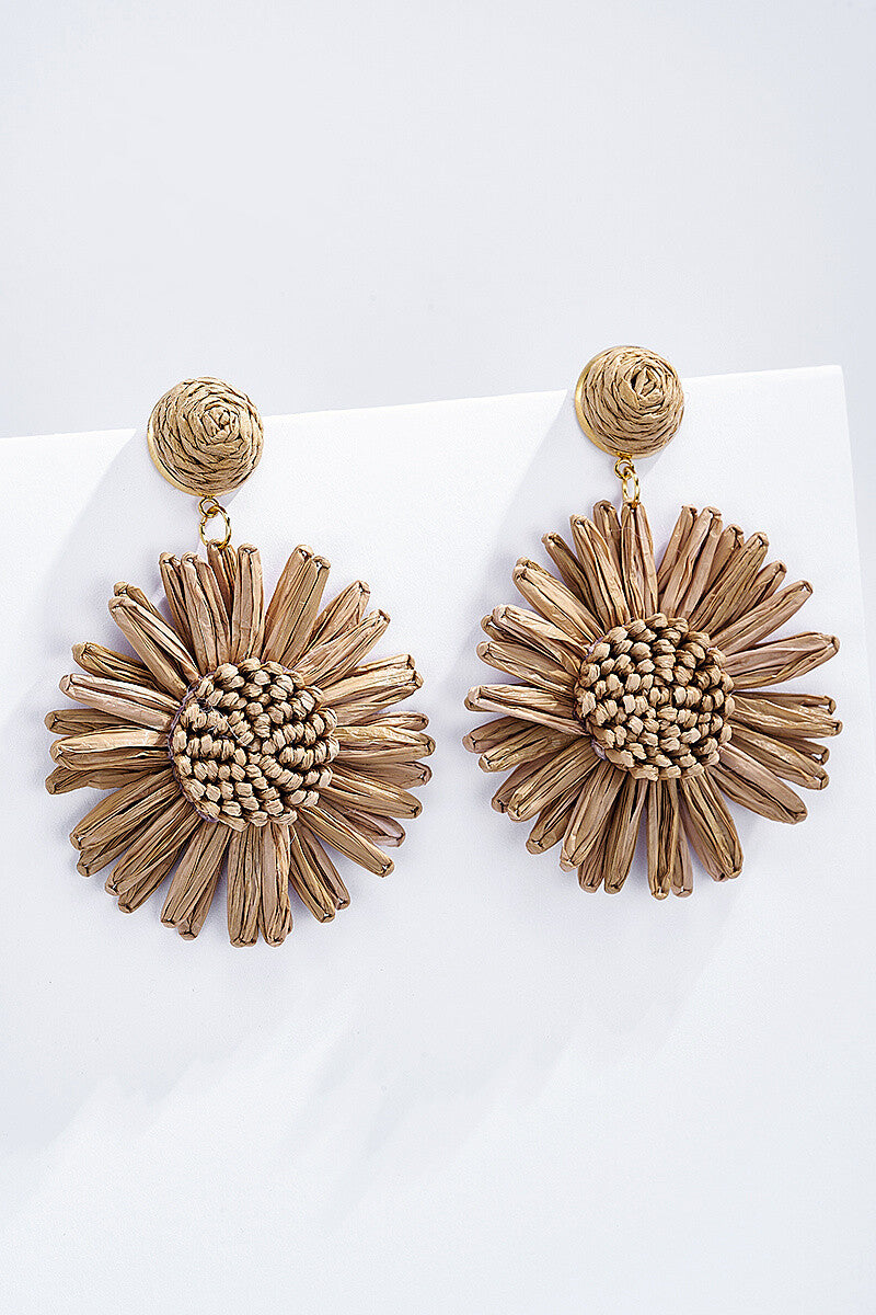 Boucles d’oreilles marrons pâquerettes