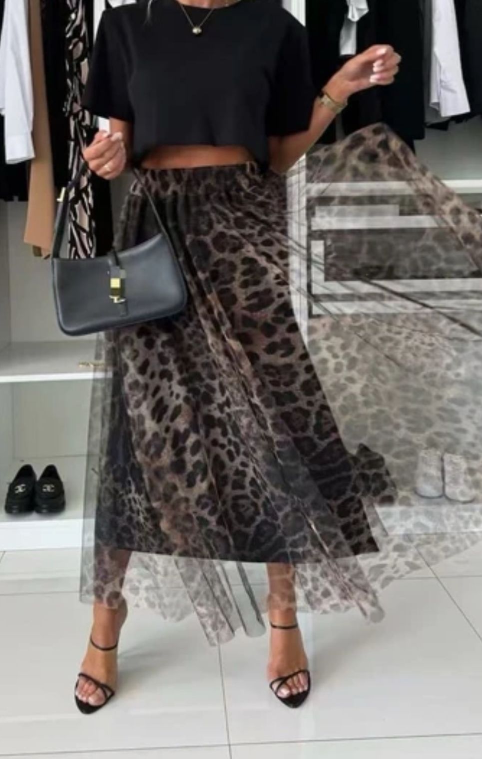 Jupe en tulle leopard Mila