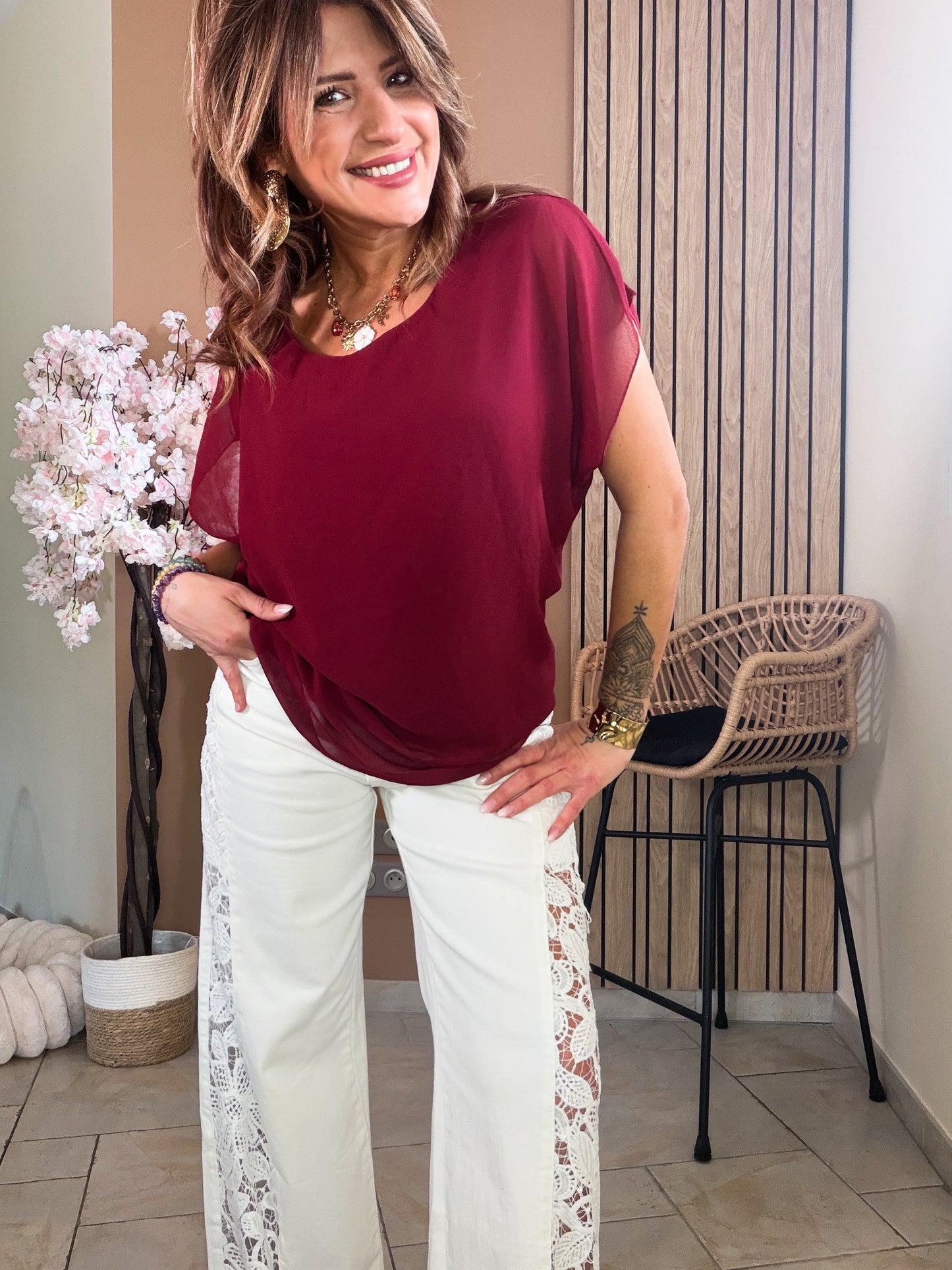 Top / Blouse Giovanni Bordeaux
