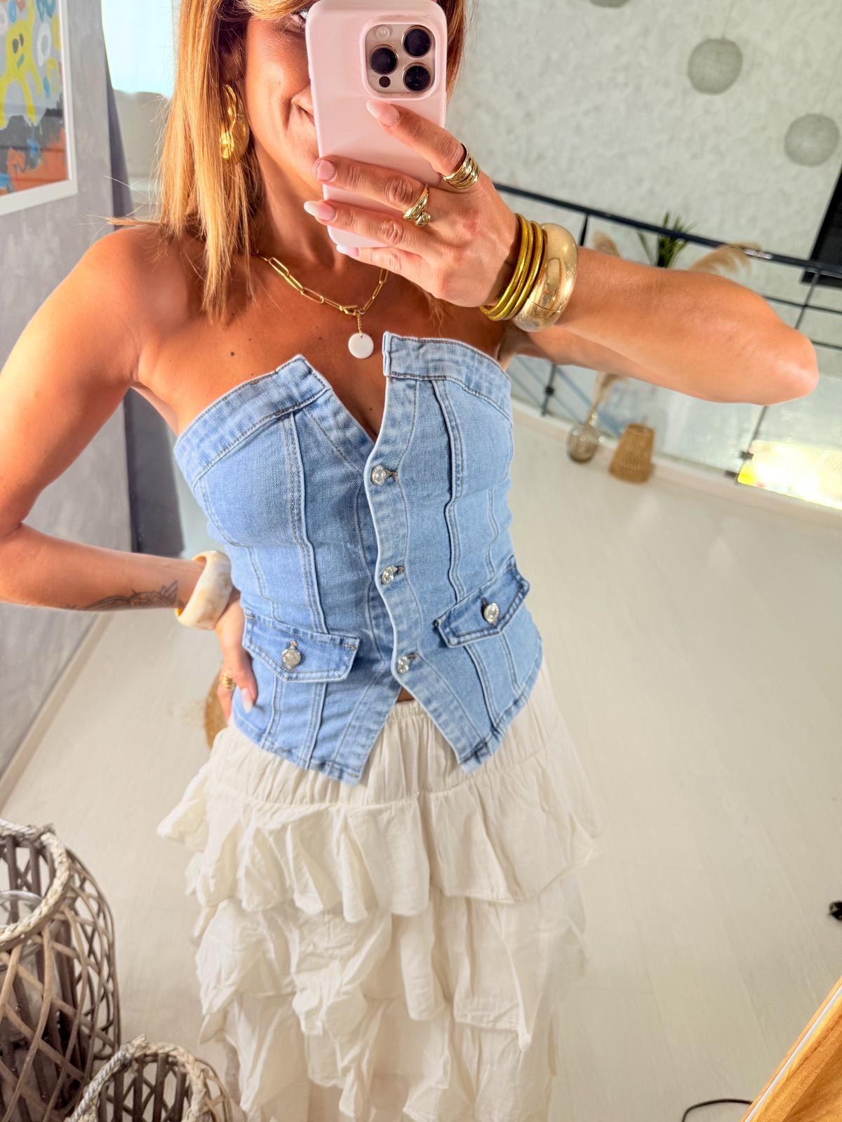 Top Bustier en jeans