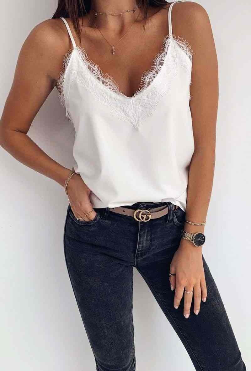 Top dentelle Blanc Laura