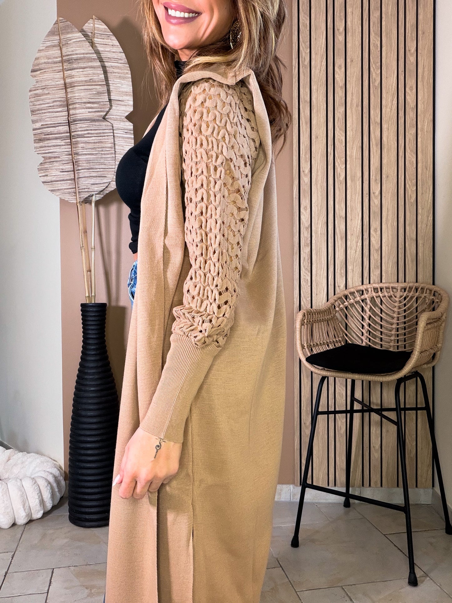 Cardigan soft nomade camel