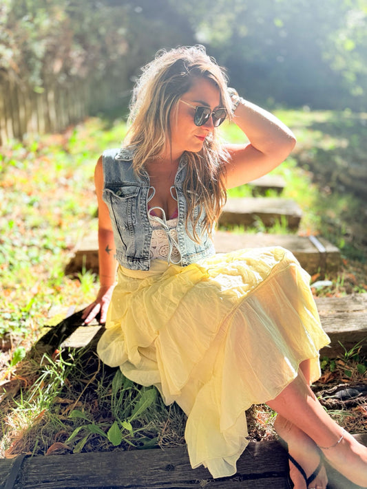 Veste en jeans noeud