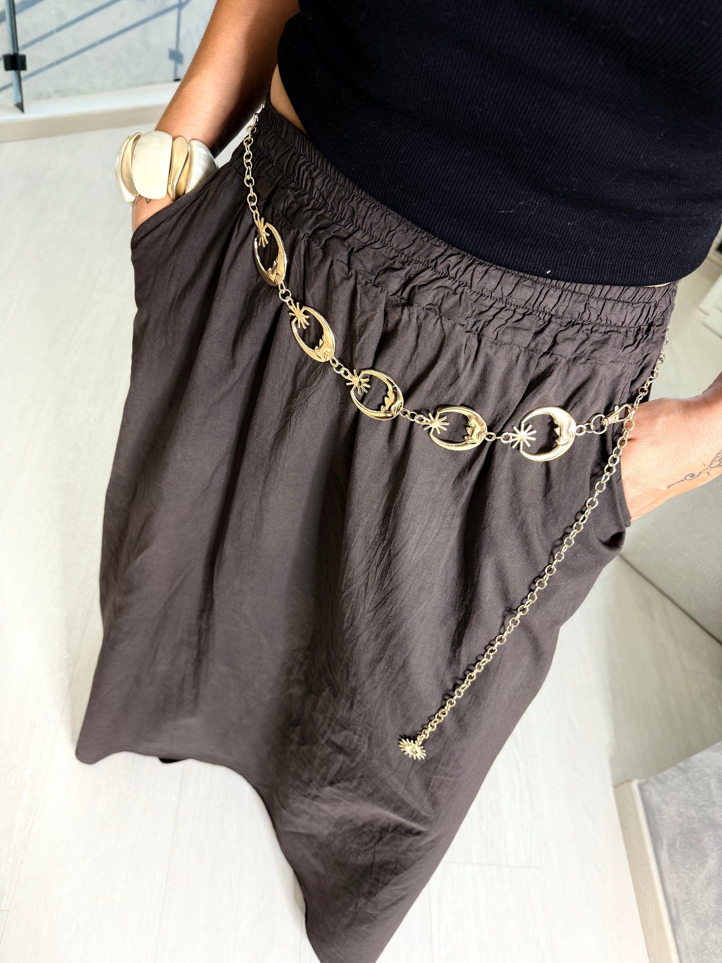 Ceinture chaîne de taille lune