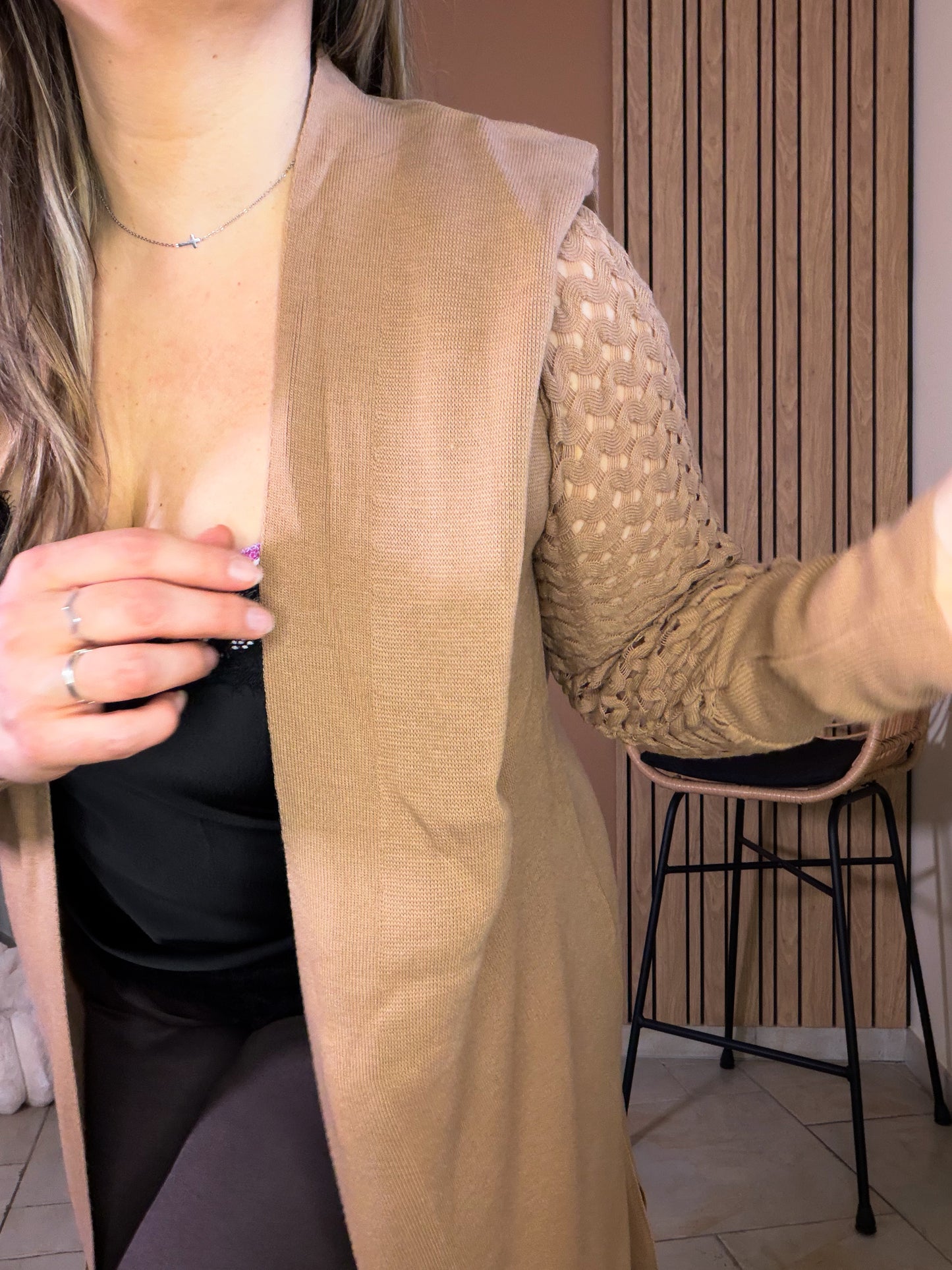 Cardigan soft nomade camel