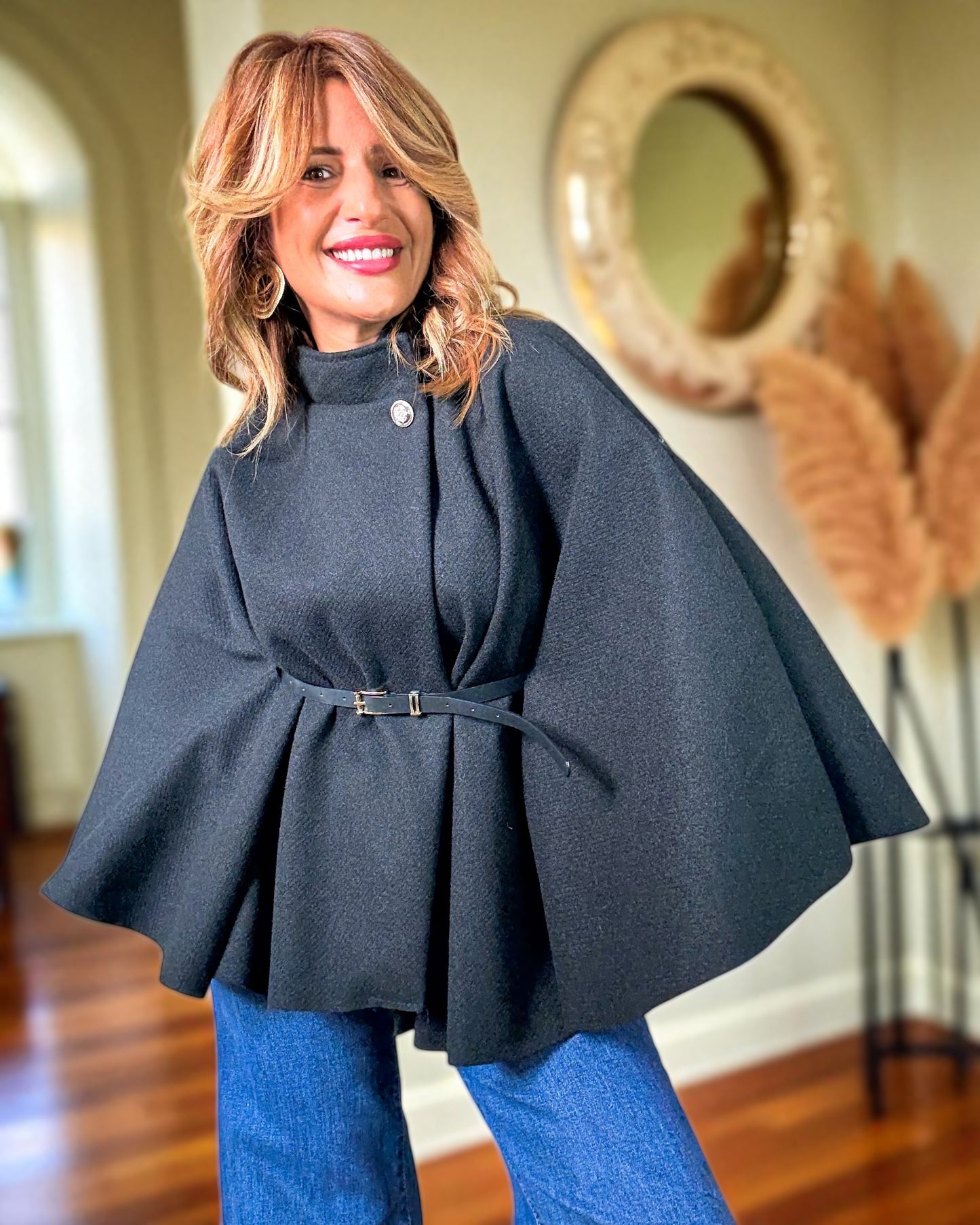 Poncho noir Manhattan