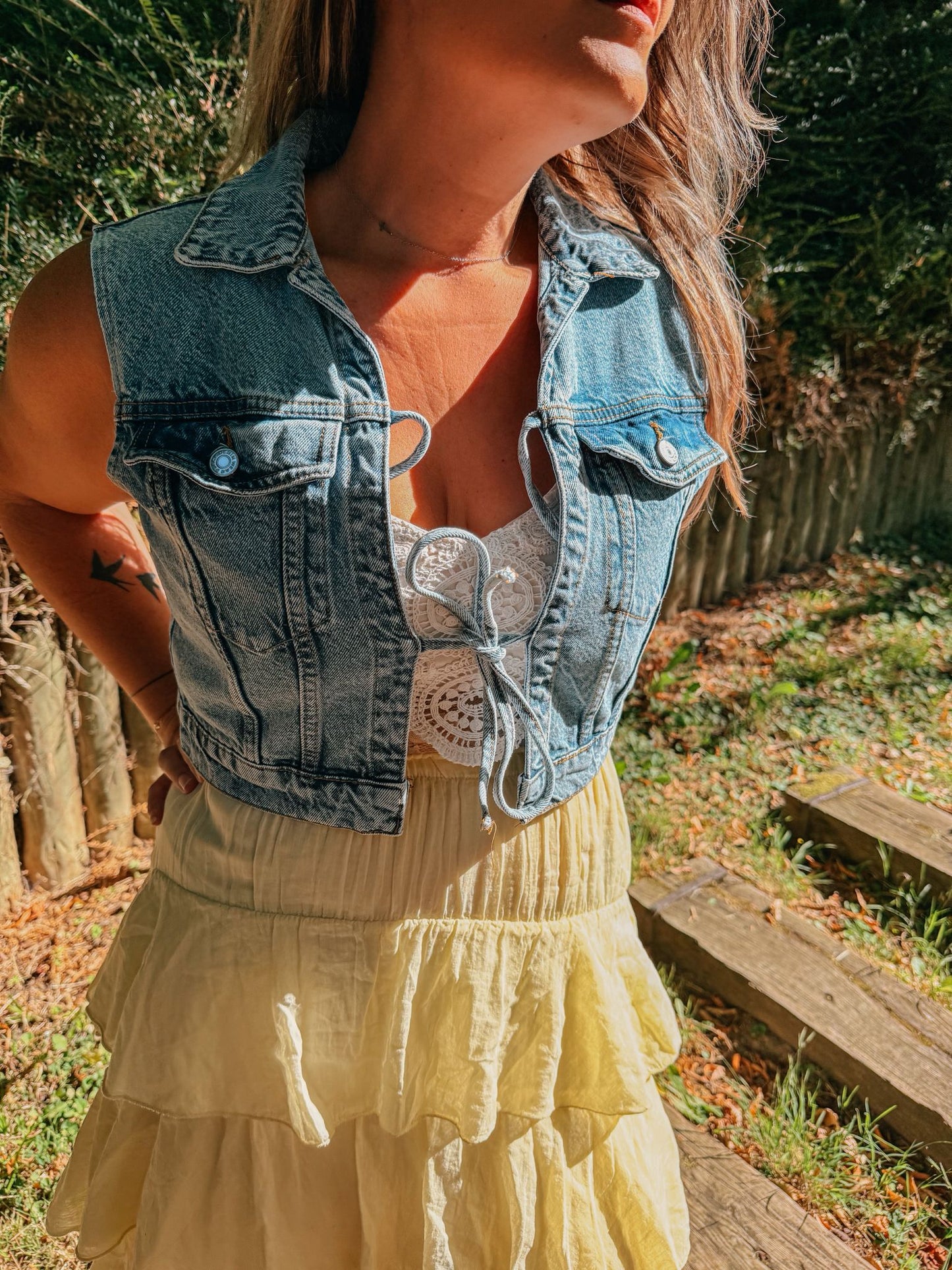 Veste en jeans noeud