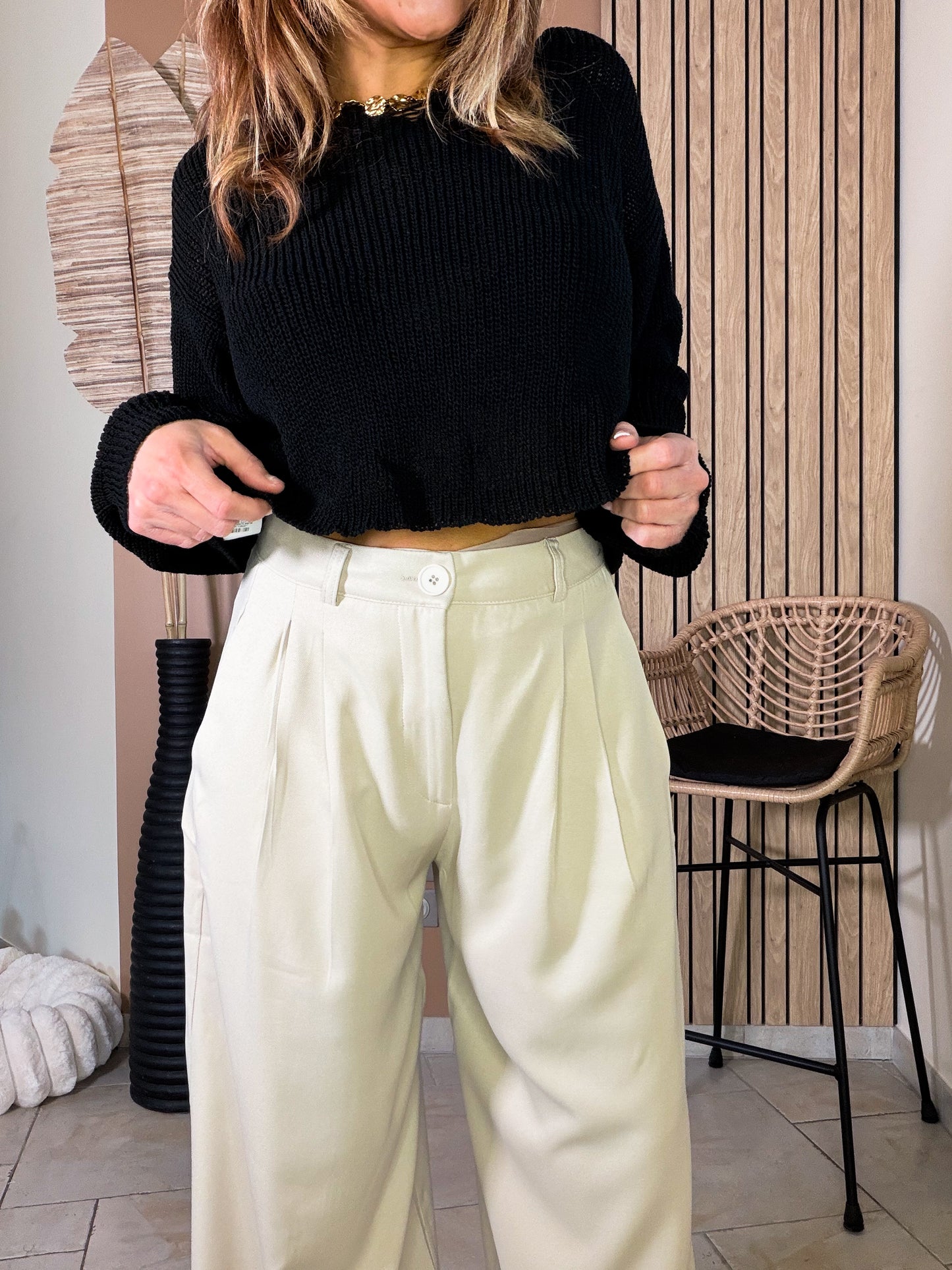 Pantalon Palazzo Beige