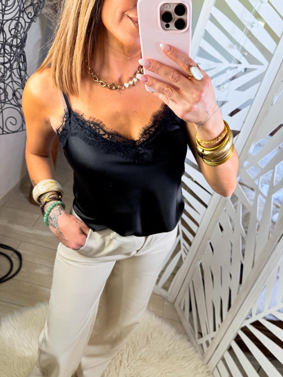 Top dentelle Noir Laura