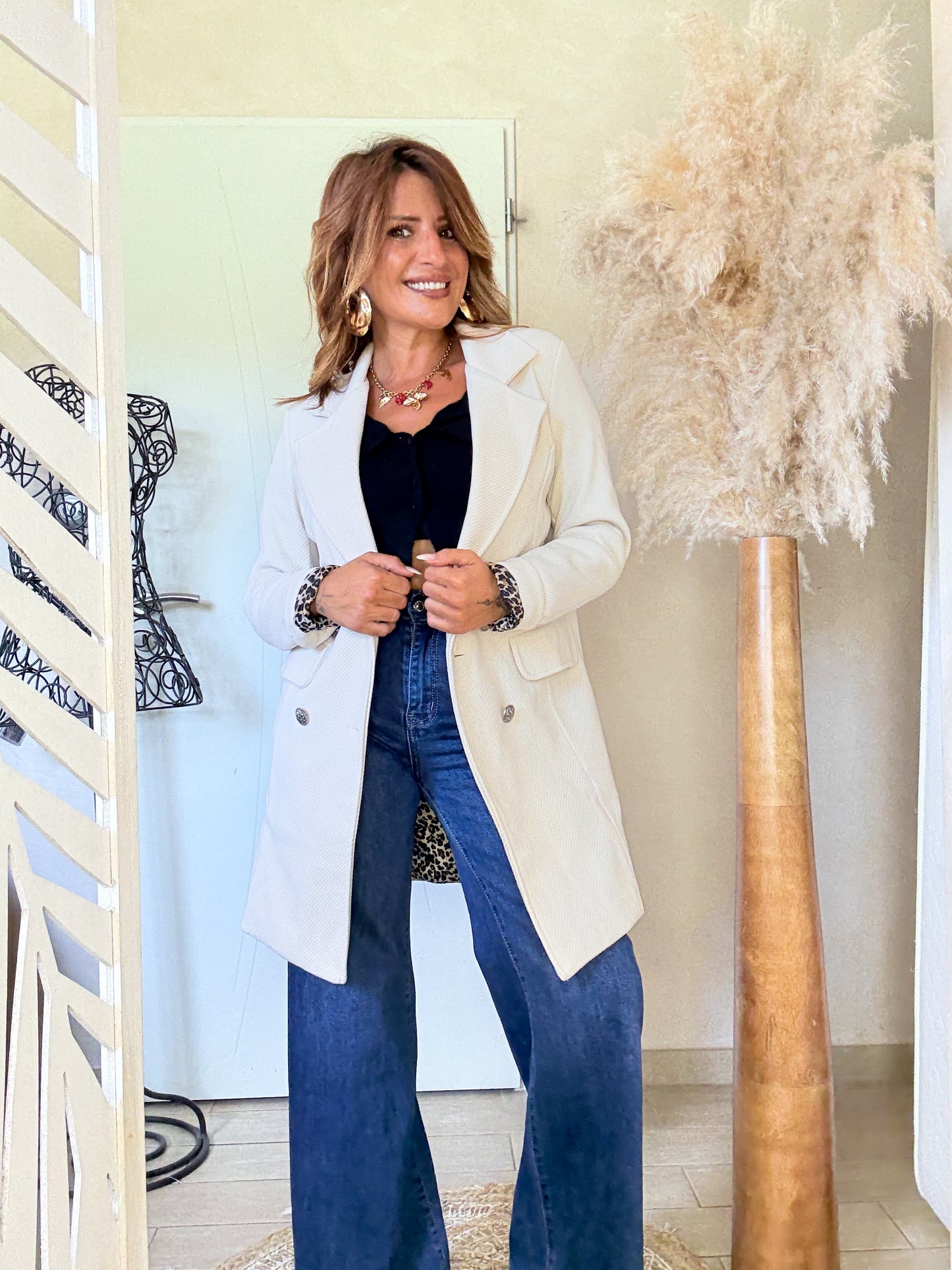 Manteau / Veste beige leopard