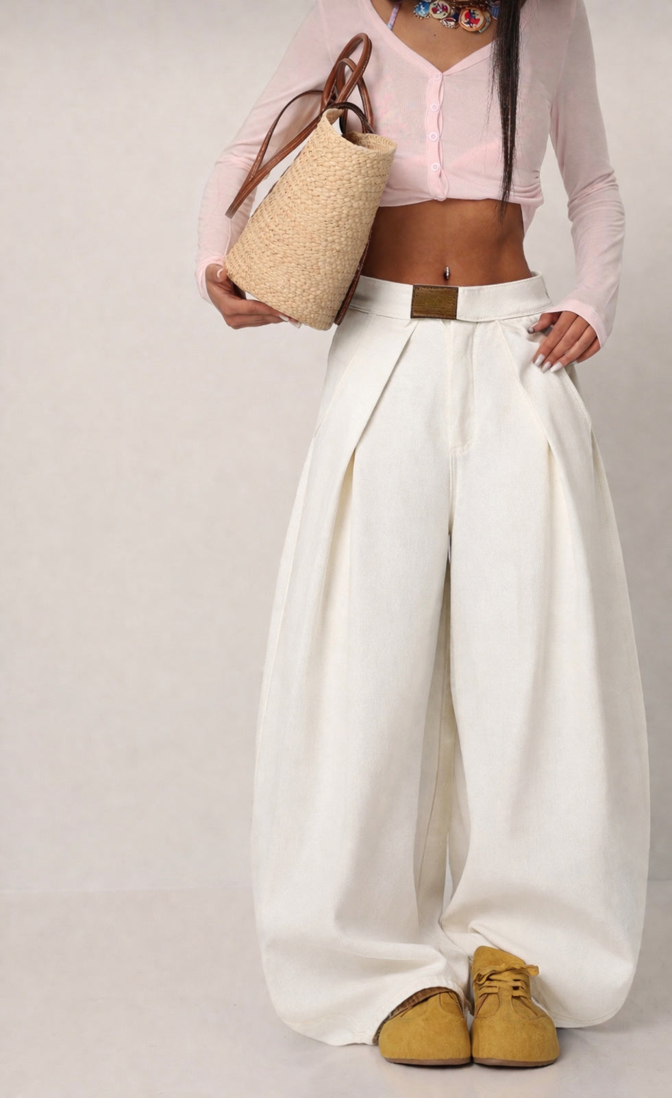 Pantalon jean Modern Pleats blanc