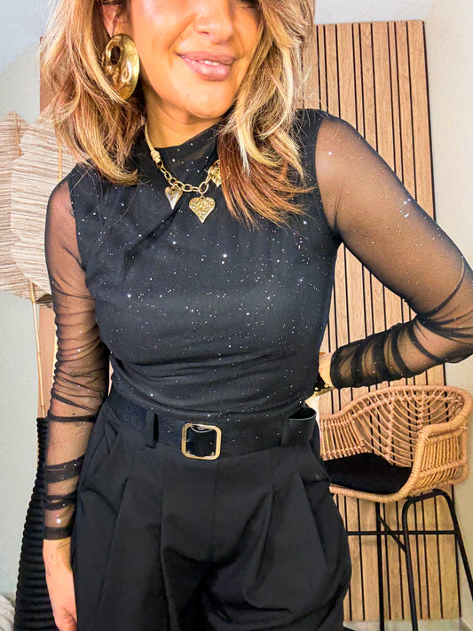 Top Stella Tulle Noir