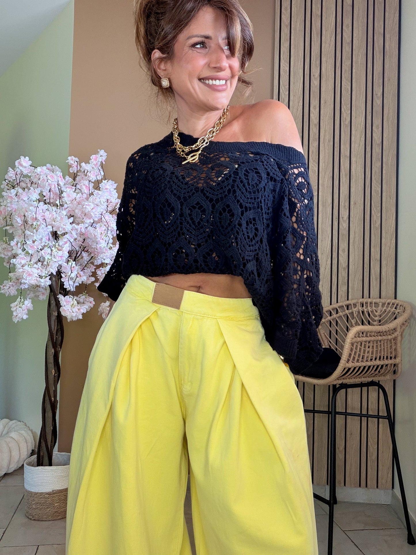 Pantalon jean Modern Pleats jaune
