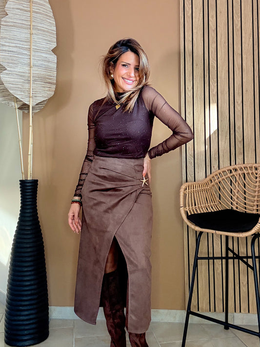 Jupe star brown